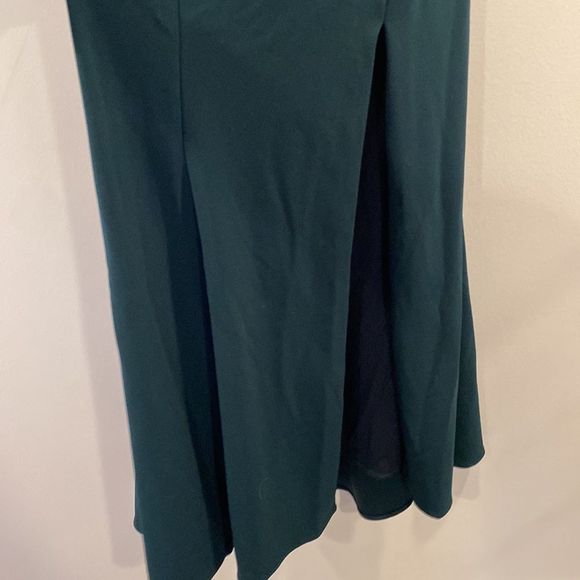 BHLDN sz 10 Seraphina Crepe Maxi gown in forest high neck open back detail - Picture 6 of 14